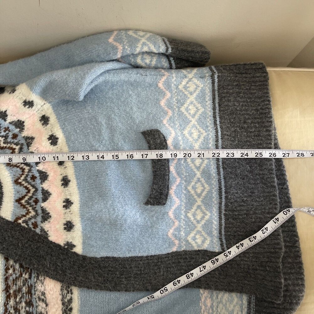 pilcro Fair Isle Oversized sweater anthropologie Blue One Size - Picture 9 of 10
